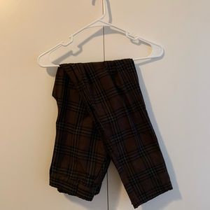 Brown plaid pants